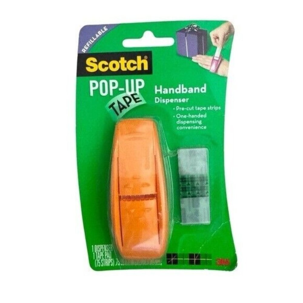 Scotch Pop-Up Tape Handband Dispenser & Tape Pad 75 Strips